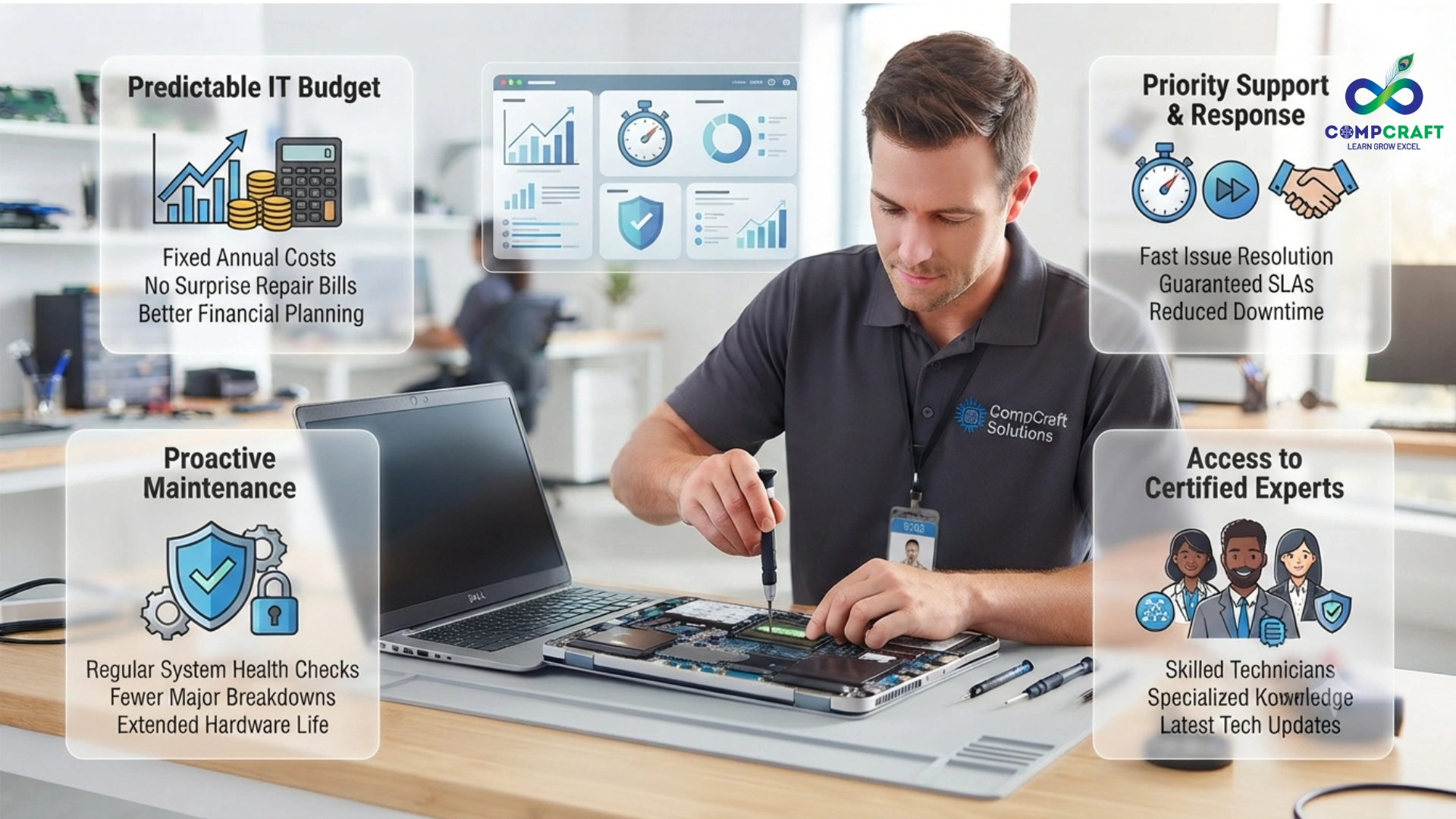 Get reliable IT Annual Maintenance Contract (AMC) services in Charni Road, South Mumbai. CompCraft Solutions keeps your business systems running smoothly.